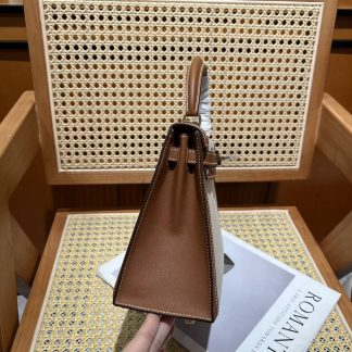 Replica Hermes Kelly 28 Canvas Barenia Leather Bag