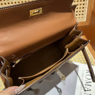 Replica Hermes Kelly 28 Canvas Barenia Leather Bag