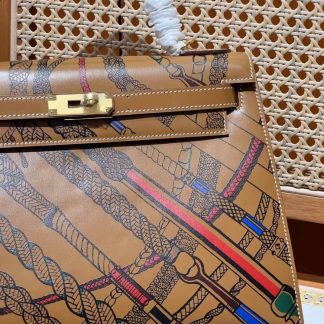 Replica Hermes Kelly 28 Custom Painted Vintage Bag