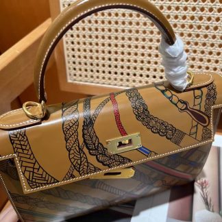 Replica Hermes Kelly 28 Custom Painted Vintage Bag