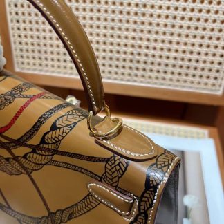 Replica Hermes Kelly 28 Custom Painted Vintage Bag