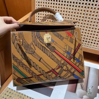 Replica Hermes Kelly 28 Custom Painted Vintage Bag
