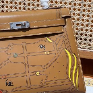 Replica Hermes Kelly 28 Custom Painted Vintage Bag