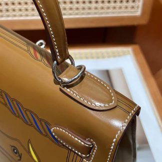 Replica Hermes Kelly 28 Custom Painted Vintage Bag