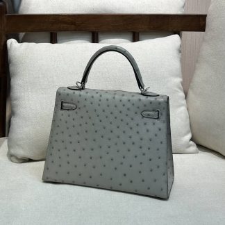 Replica Hermes Kelly 25 Ostrich Leather Bag