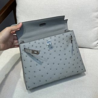 Replica Hermes Kelly 25 Ostrich Leather Bag
