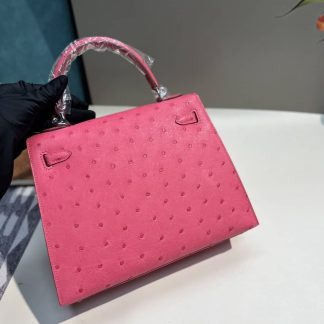 Replica Hermes Kelly 25 Ostrich Leather Bag