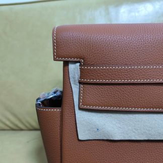 Replica Hermes Kelly Clemence Leather Messenger Bag
