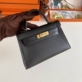 Replica Hermes Mini Kelly Chevre Mysore Leather Bag
