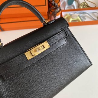 Replica Hermes Mini Kelly Chevre Mysore Leather Bag