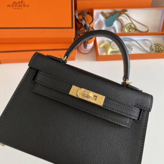 Replica Hermes Mini Kelly Chevre Mysore Leather Bag