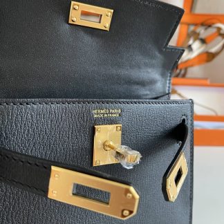 Replica Hermes Mini Kelly Chevre Mysore Leather Bag